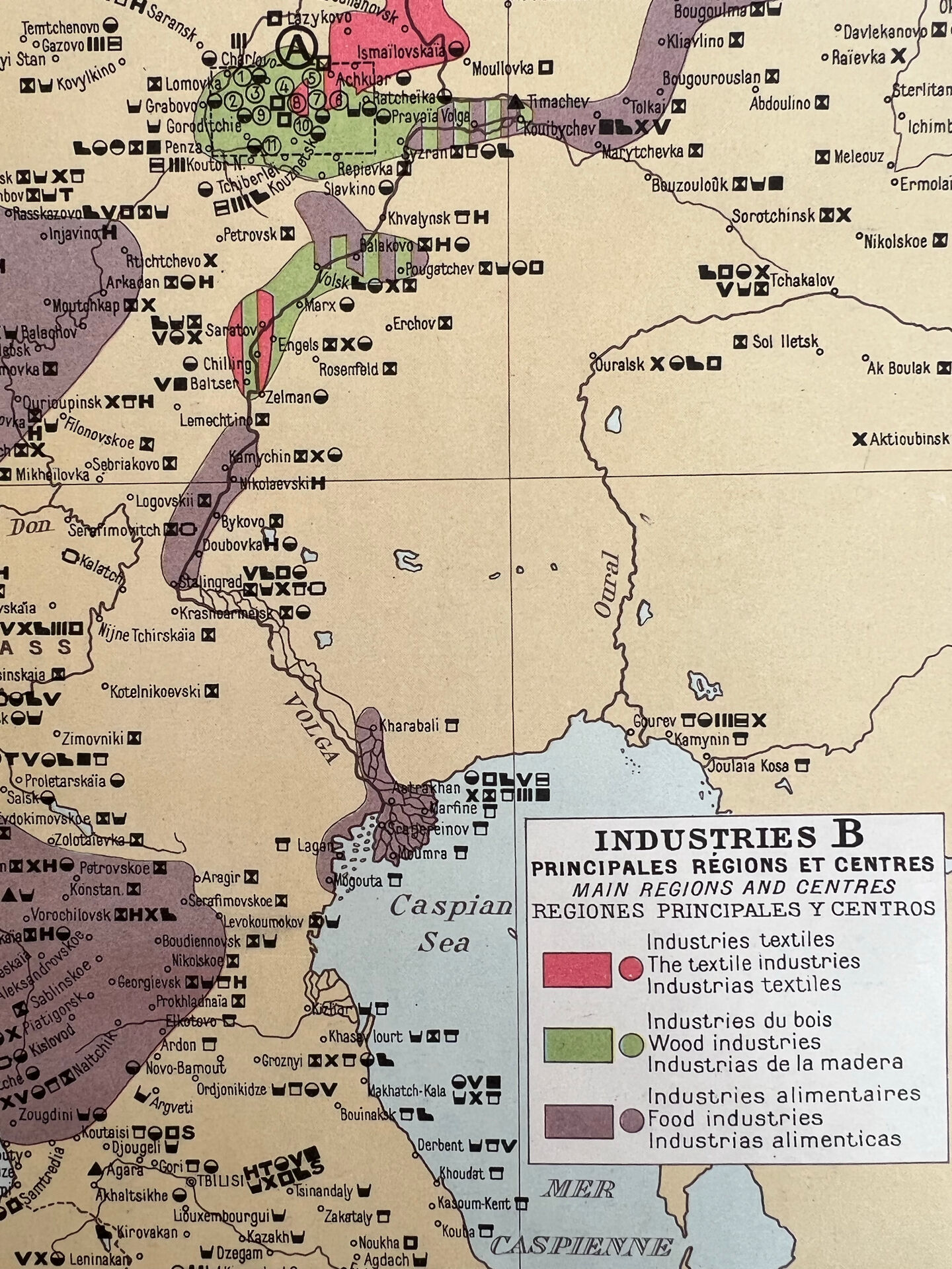 Carte industrielle de l’U.R.S.S. — Double planche originale