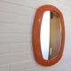 Rare 1970s Orange Space Age Mirror | Vintage Pop Art Yugoslav Wall Mirror