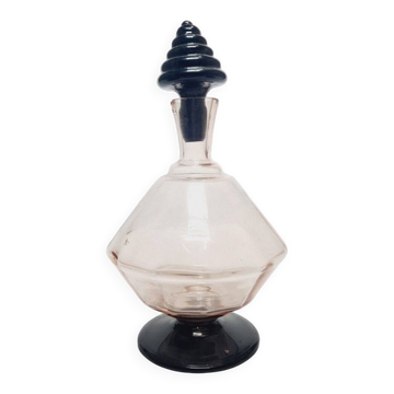 Carafe Art Déco de la verrerie Hortensja, Pologne, années 1930