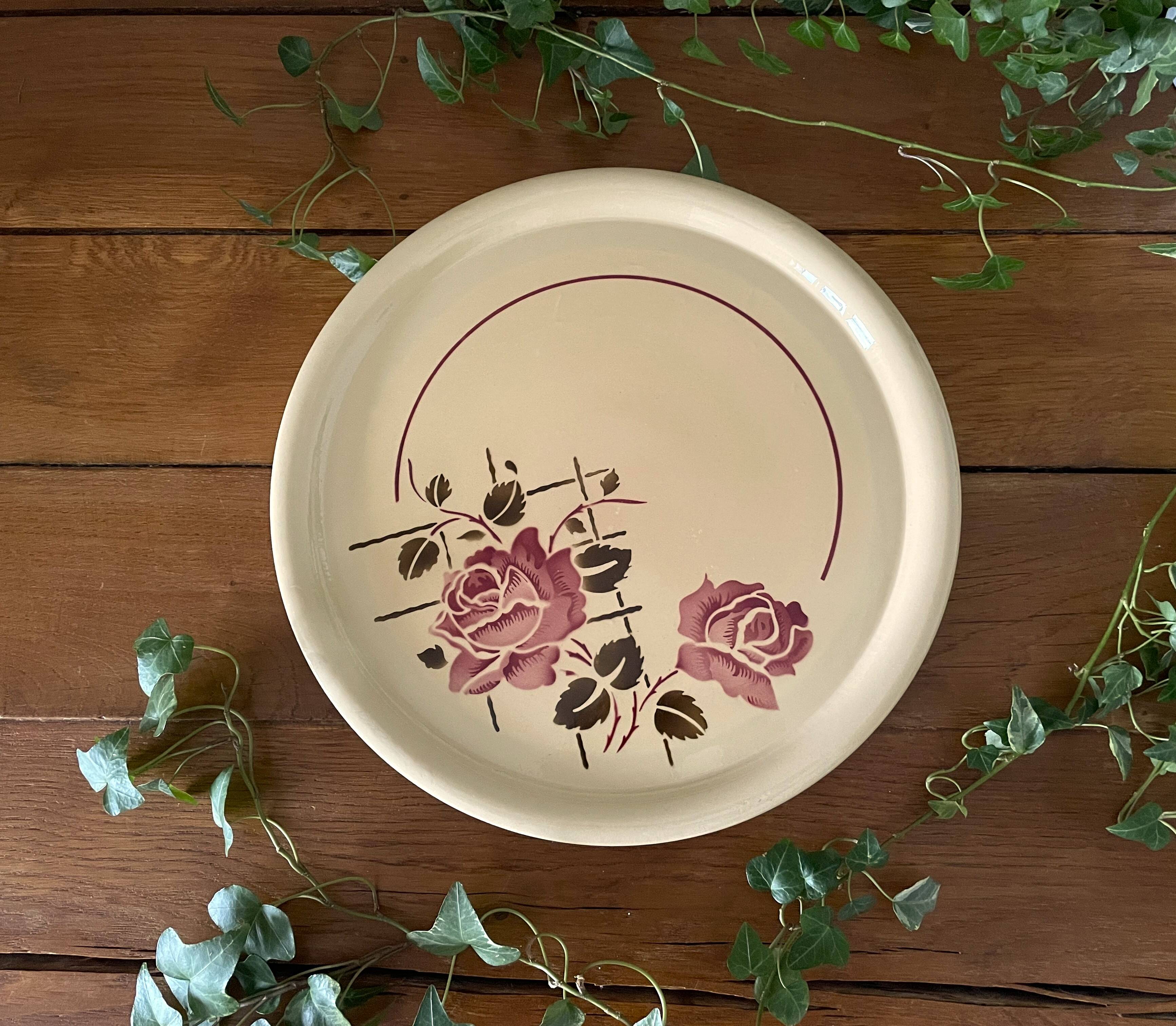 Antique pie dish in faience from badonviller