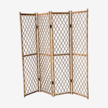 Vintage rattan and bamboo screen