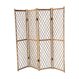 Vintage rattan and bamboo screen