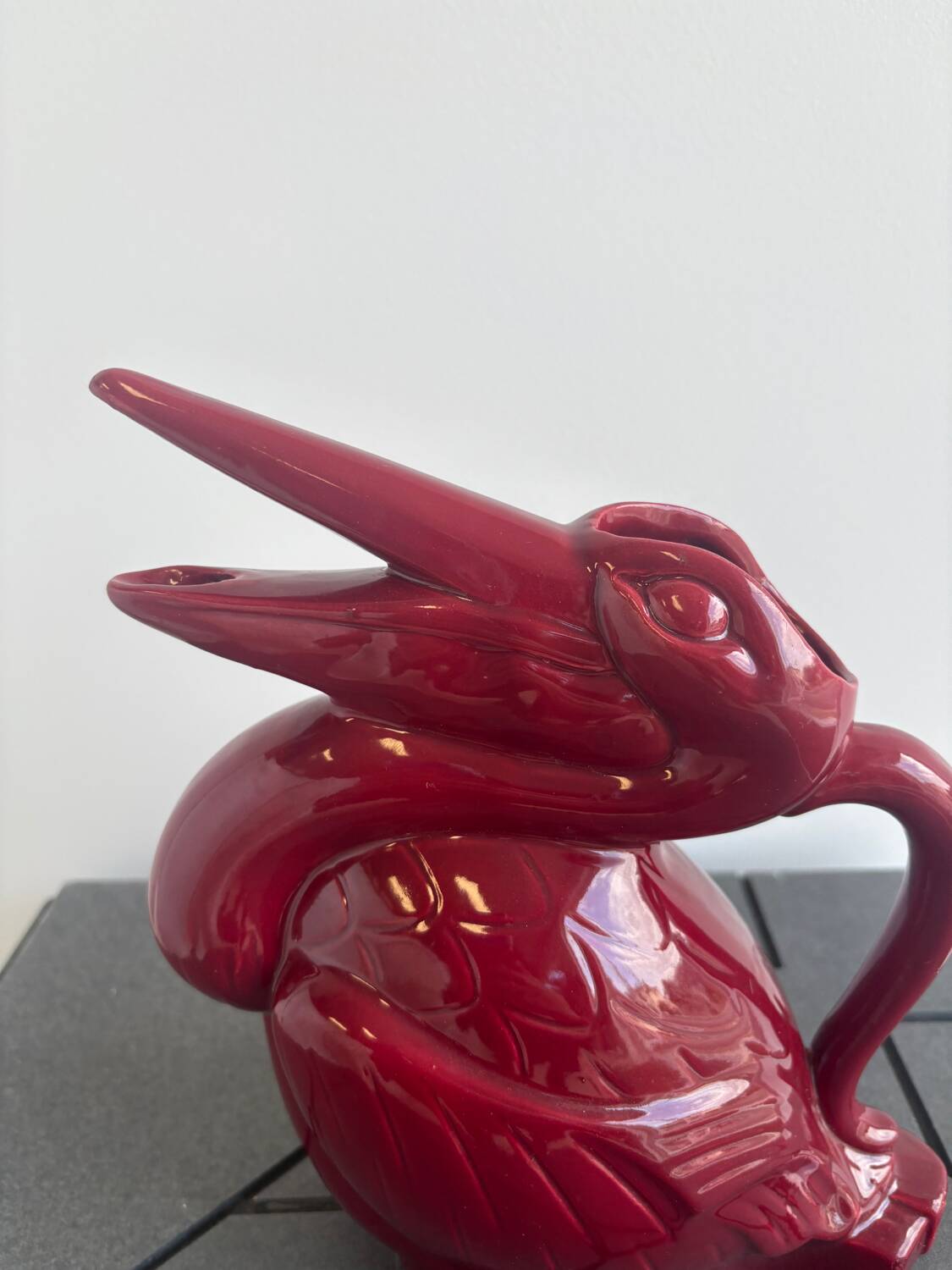 Poët Laval ceramic zoomorphic pelican pitcher