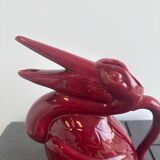 Pichet zoomorphe pélican en céramique Poët Laval