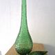 Decorative bottle carafe in Italian Empoli bubble glass
