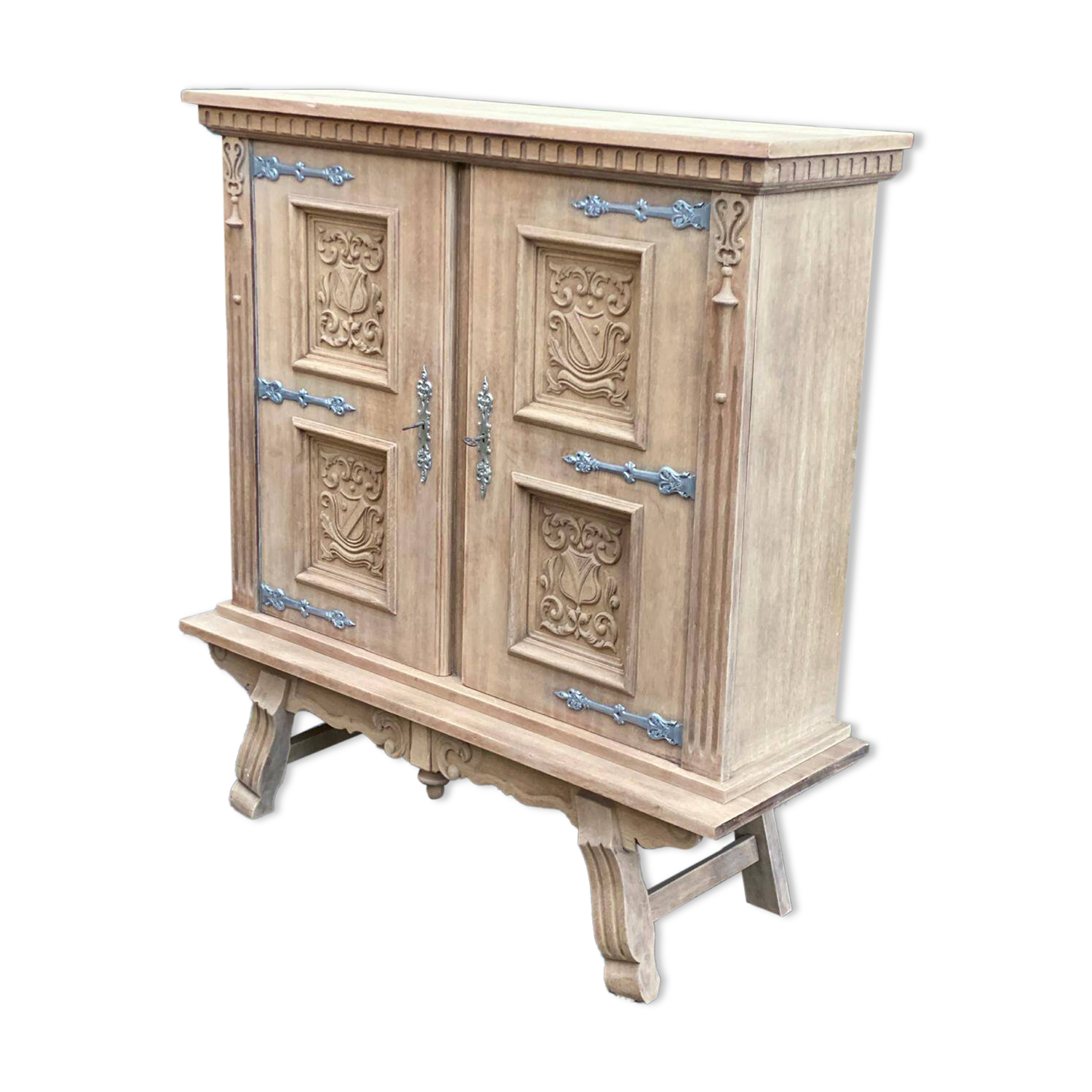 Buffet armoire renaissance espagnole rénovée en chêne 1930