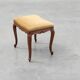 Louis XV Style Walnut Stool with Cabriole Legs and Velvet Seat, France, 20t