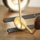 Coat rack varnished wood and gold metal
