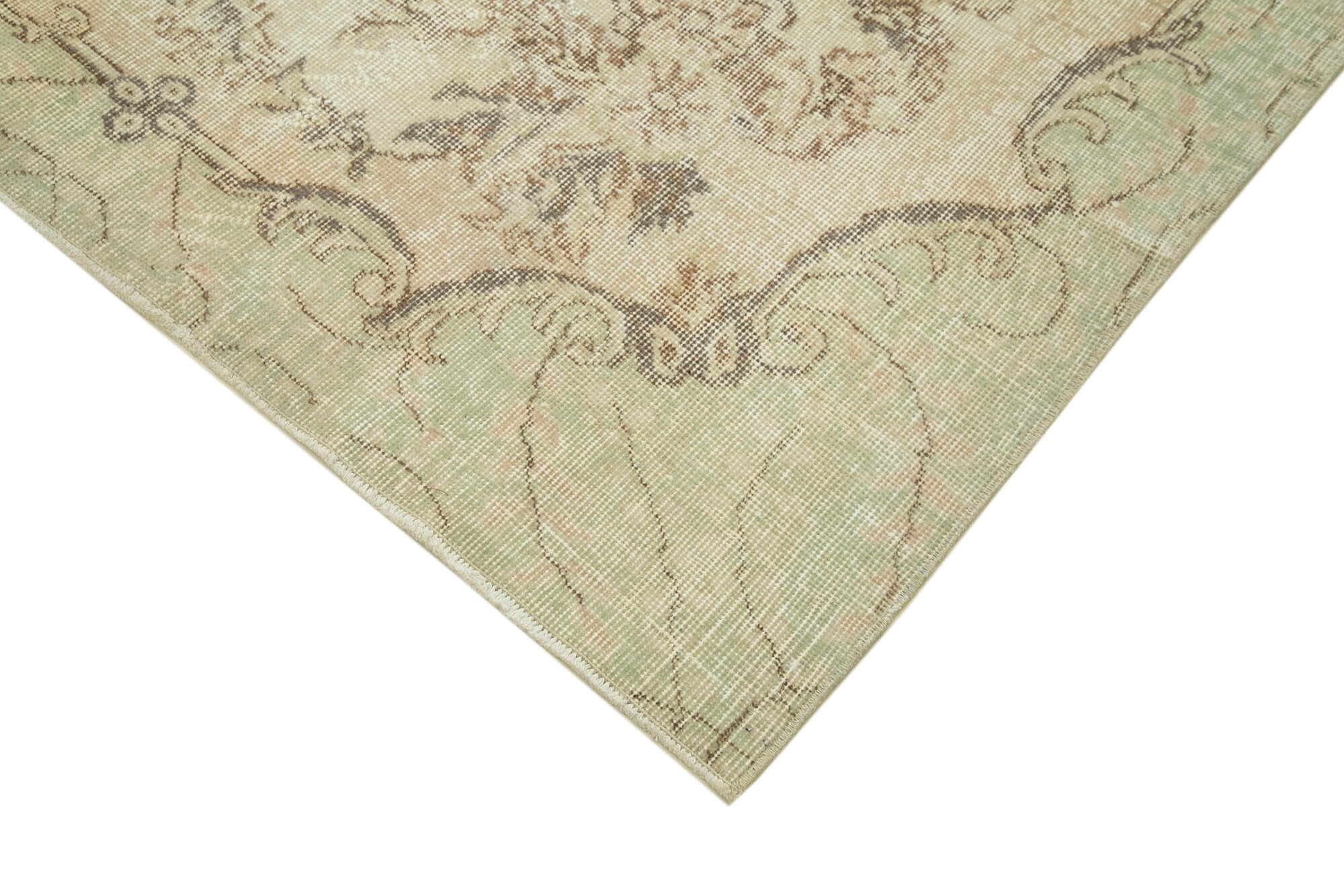 Handmade rustic oriental beige rug 195 cm x 303 cm