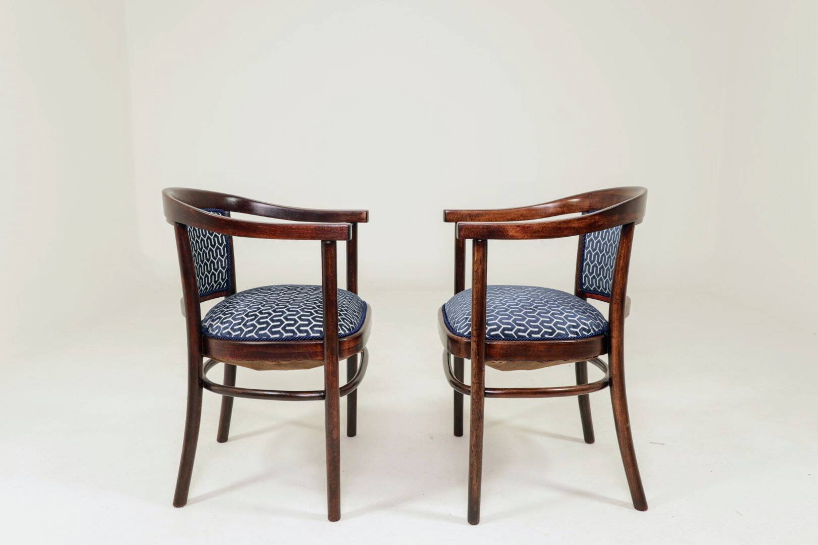 Art deco set two armchair by Thonet, 1910s full refurbished