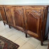 Louis XV Style Sideboard in Mahogany with Four Doors