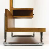 Coiffeuse Bauhaus restaurée en acier tubulaire chromé, 1940s
