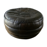 Pouf en patchwork de cuir des années 1960