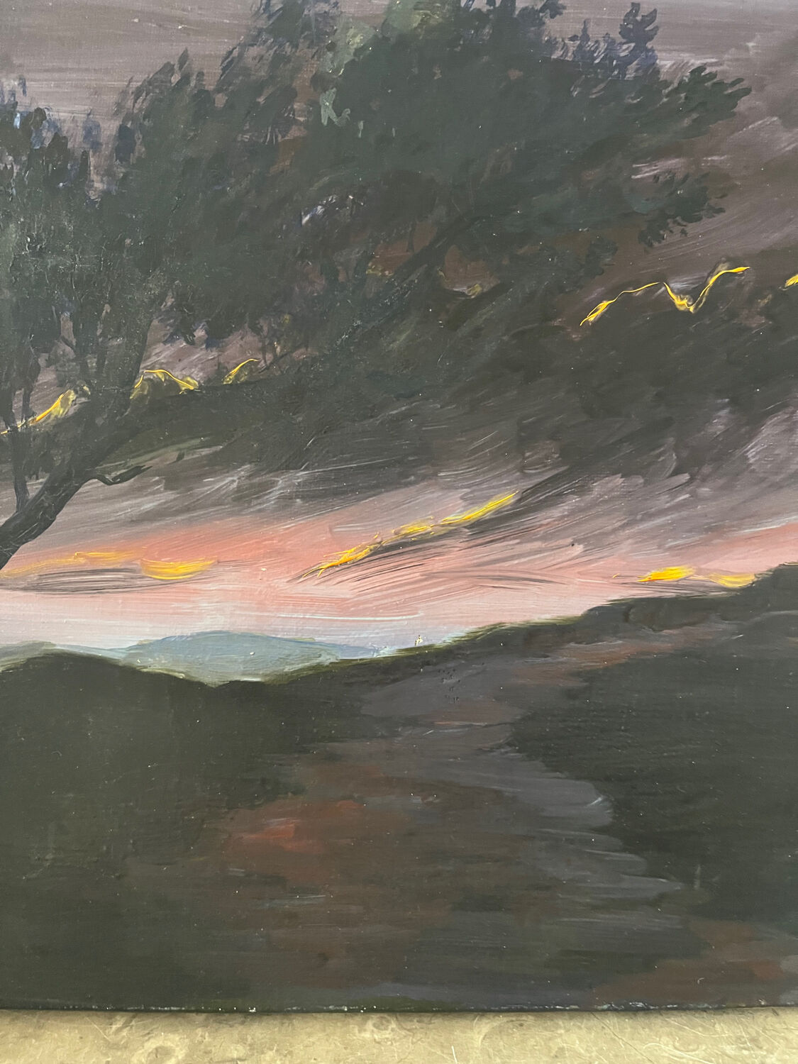 Sunset, oil on canvas
