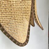 Vintage rattan flower pendant lamp