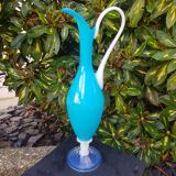 Blue opaline ewer