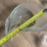 Glass avocado service with avocado decor 7 pieces 1 with an interior crack not perceptible to the touch 1 with an interior crack not perceptible to the touch