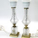 Paire de lampes de table néo-classique cristal d'albret