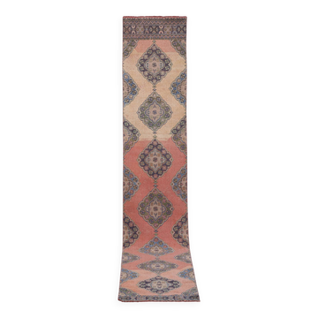 Tapis vintage turc de oushak tissé à la main 86x482 cm