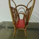 Porte revues en rotin et formica