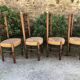 Chaises vintage paillées en chêne massif