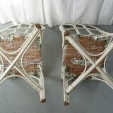 Pair of bamboo and rattan chairs