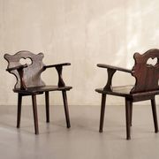 Pair of Savoyard armchairs, France 1950