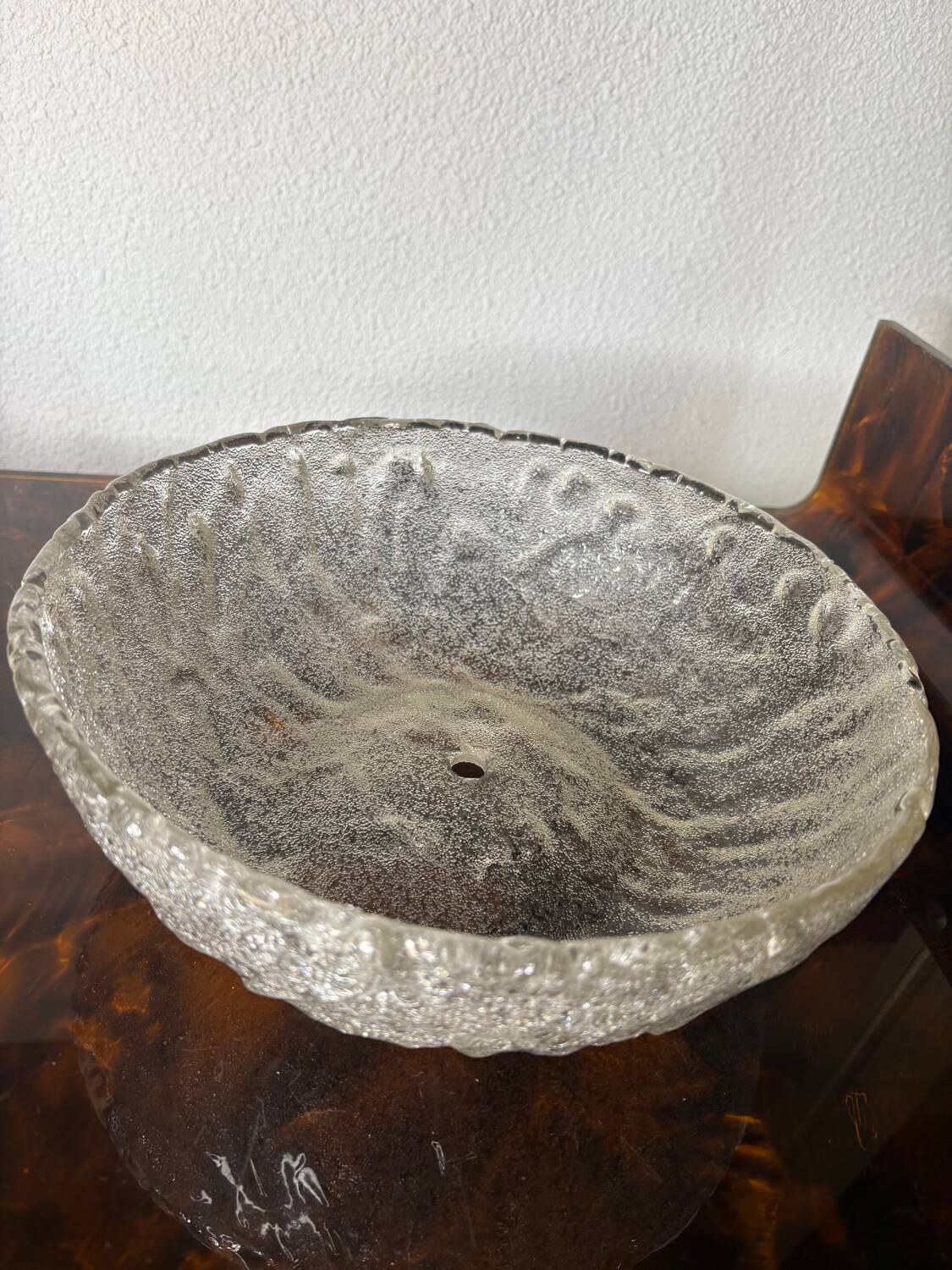 Frosted glass and brass ceiling light, 1970s