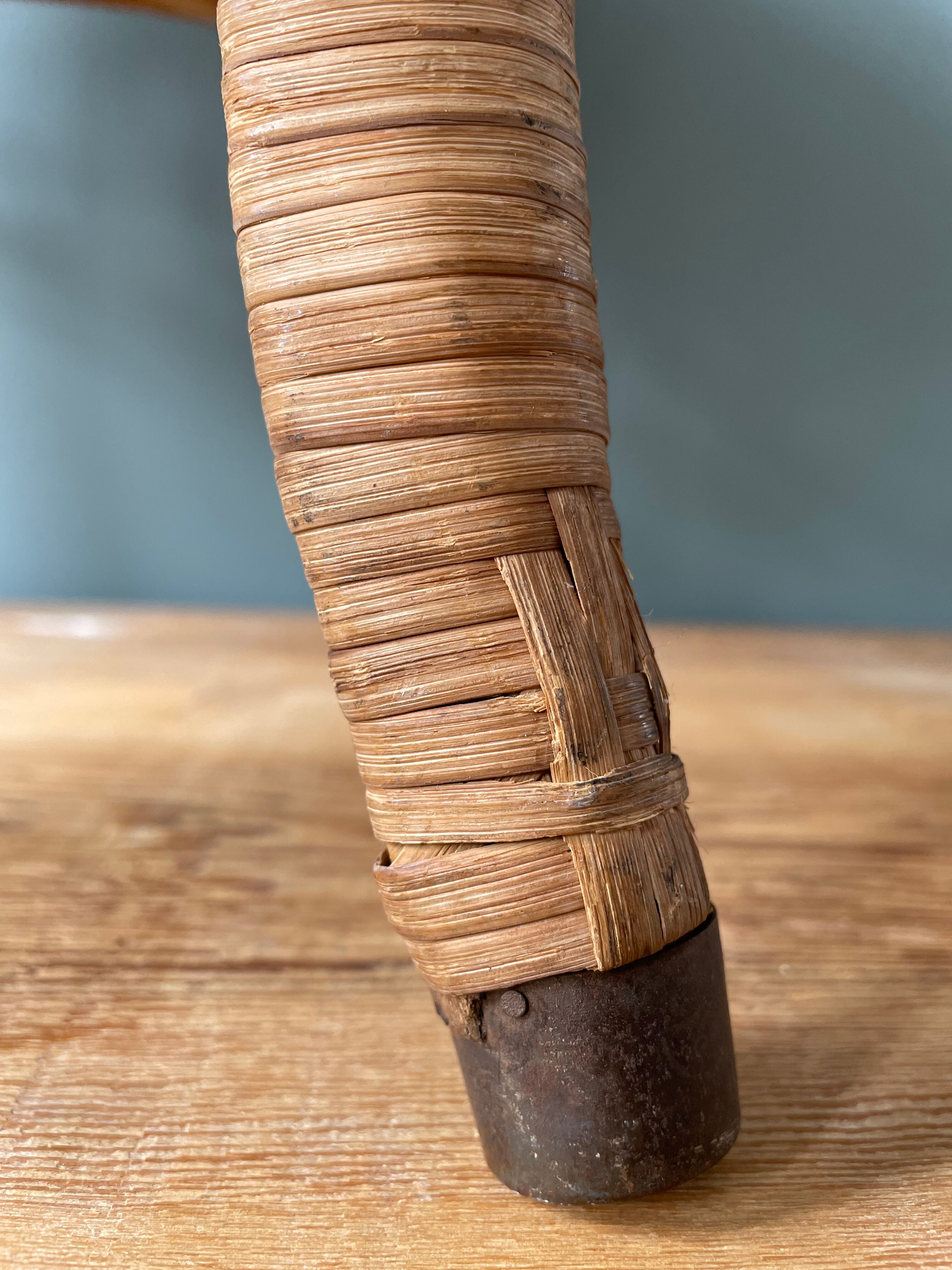 Peacock rattan stool 1960s