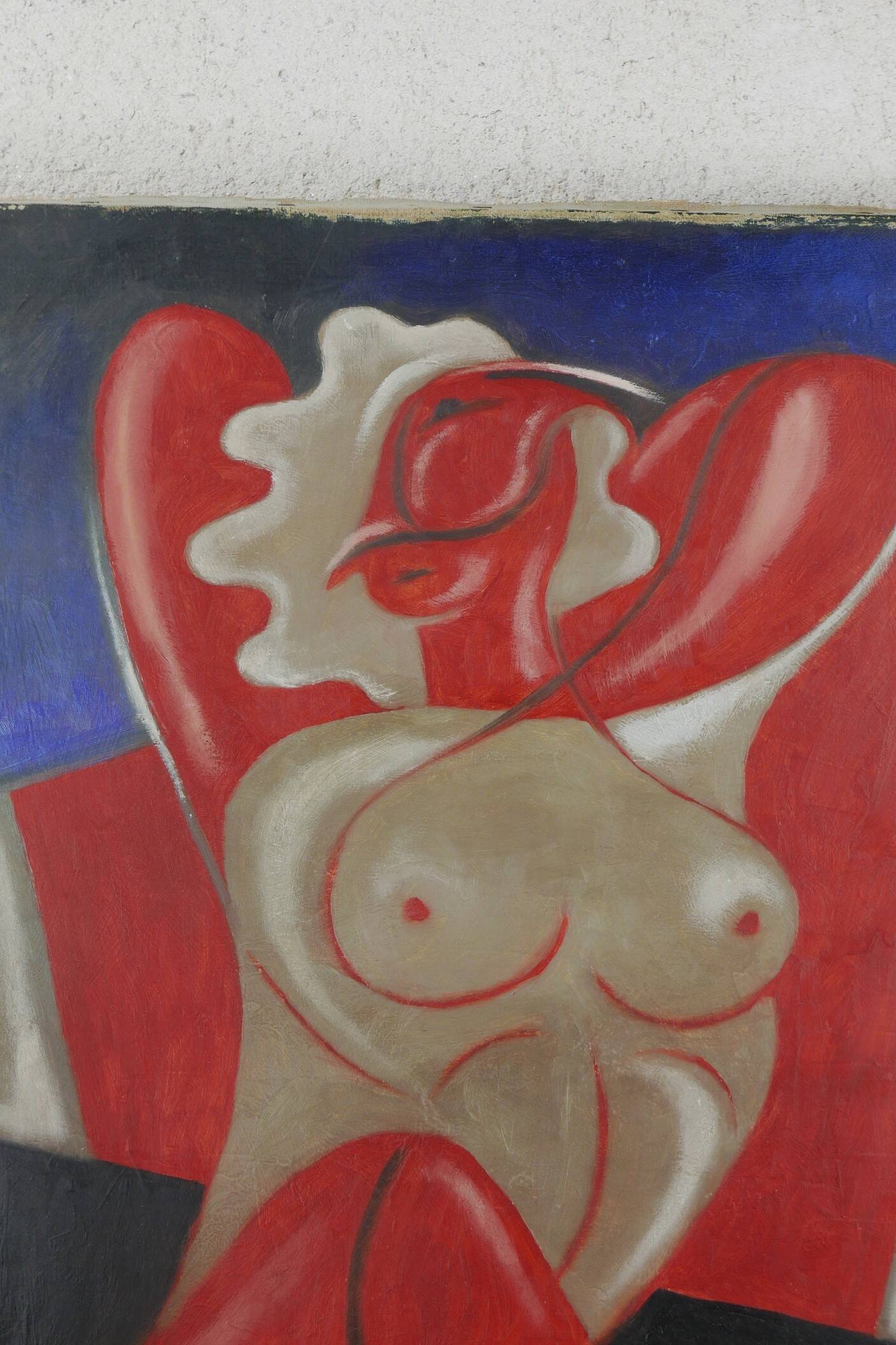 Tableau "Nude Cubist" HST signed Gleyse