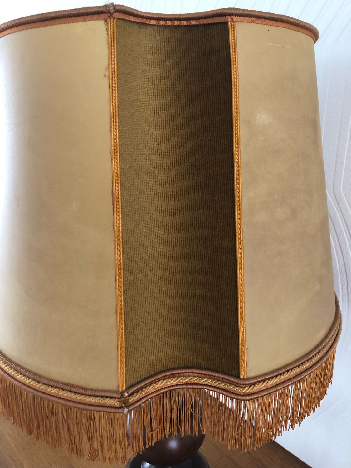 Wooden table lamp turned vintage