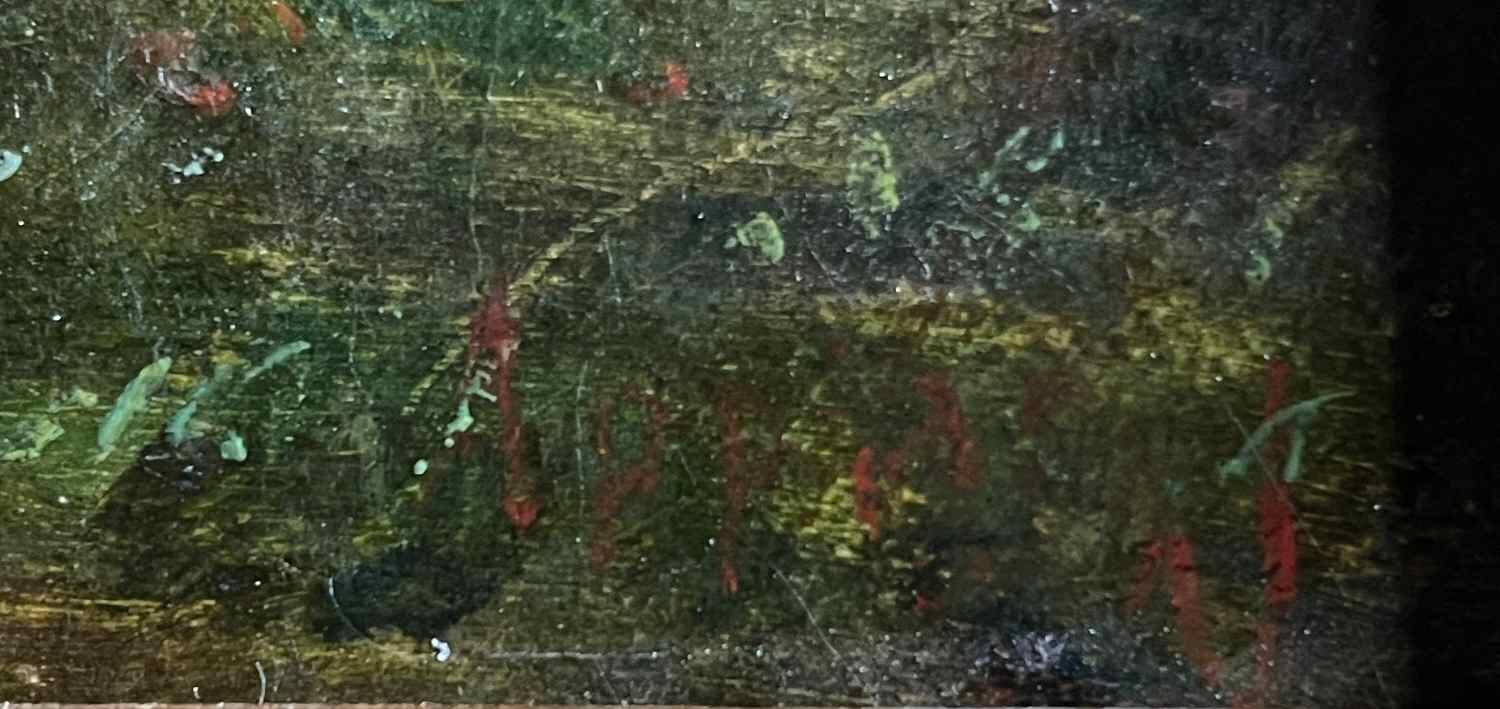 Painting hst xix° animated landscape (camargue - gardian?) signed