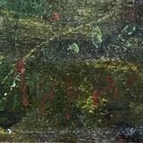 Painting hst xix° animated landscape (camargue - gardian?) signed