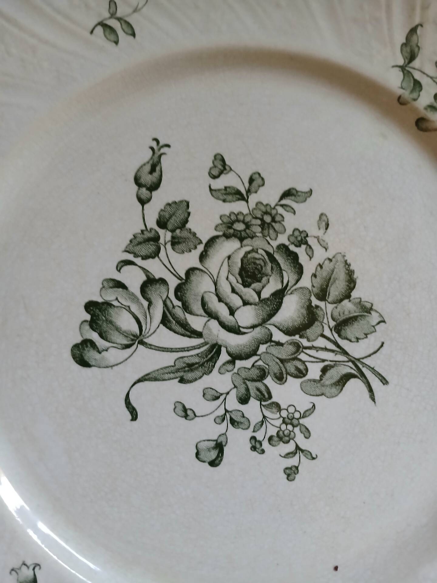 9 assiettes anciennes en Terre de fer "Strasbourg "