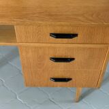 60s desk in light wood compass feet