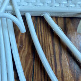 White rattan mirror