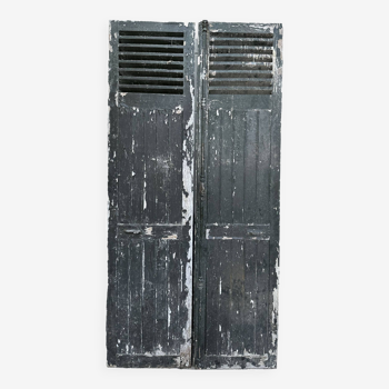 Pair of shutters - semi-louvered