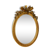 Mirror oval medallion 19th 90x61cm style Louis XVI