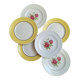 Vintage yellow and pink dinner plates