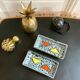 Empty pair ceramic lava pocket signed Luc Vallauris 1950