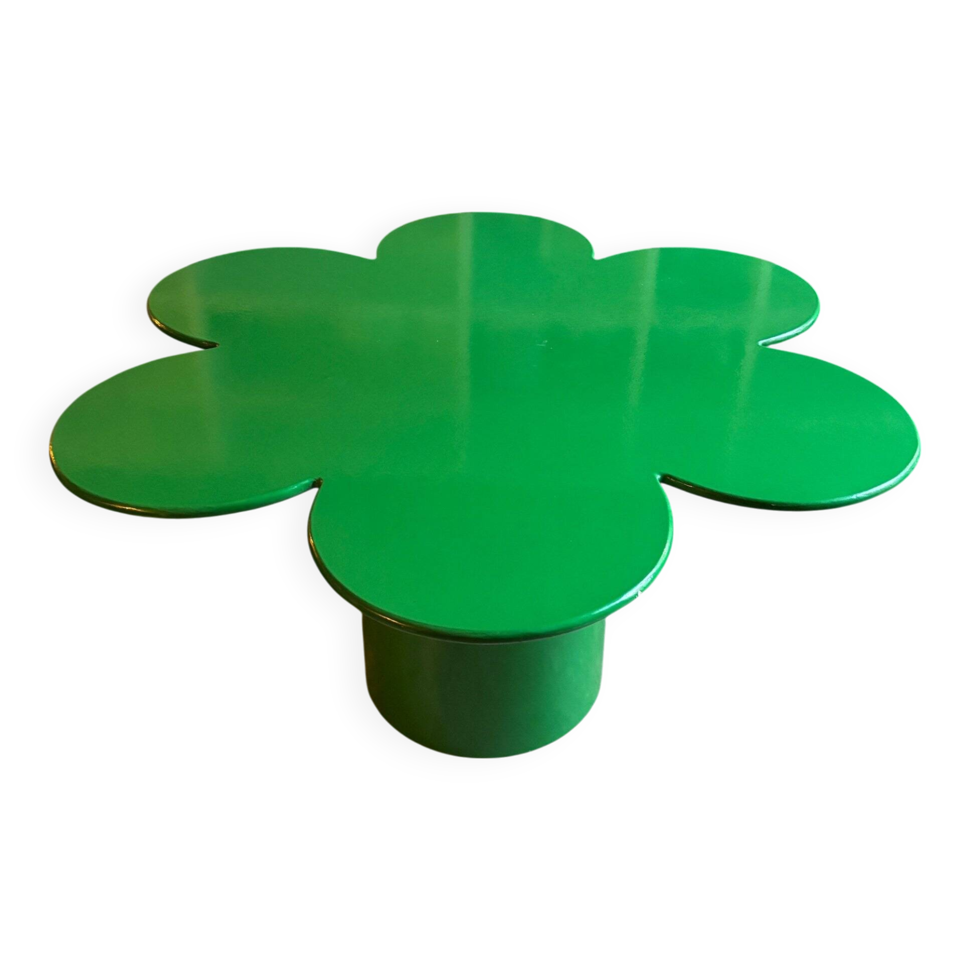 Tomotom table in wood and green metal by Bernard Holdaway, 1960