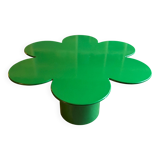 Tomotom table in wood and green metal by Bernard Holdaway, 1960