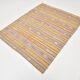 Warm Earth Tones Striped Turkish Kilim Rug, 135x168 Cm