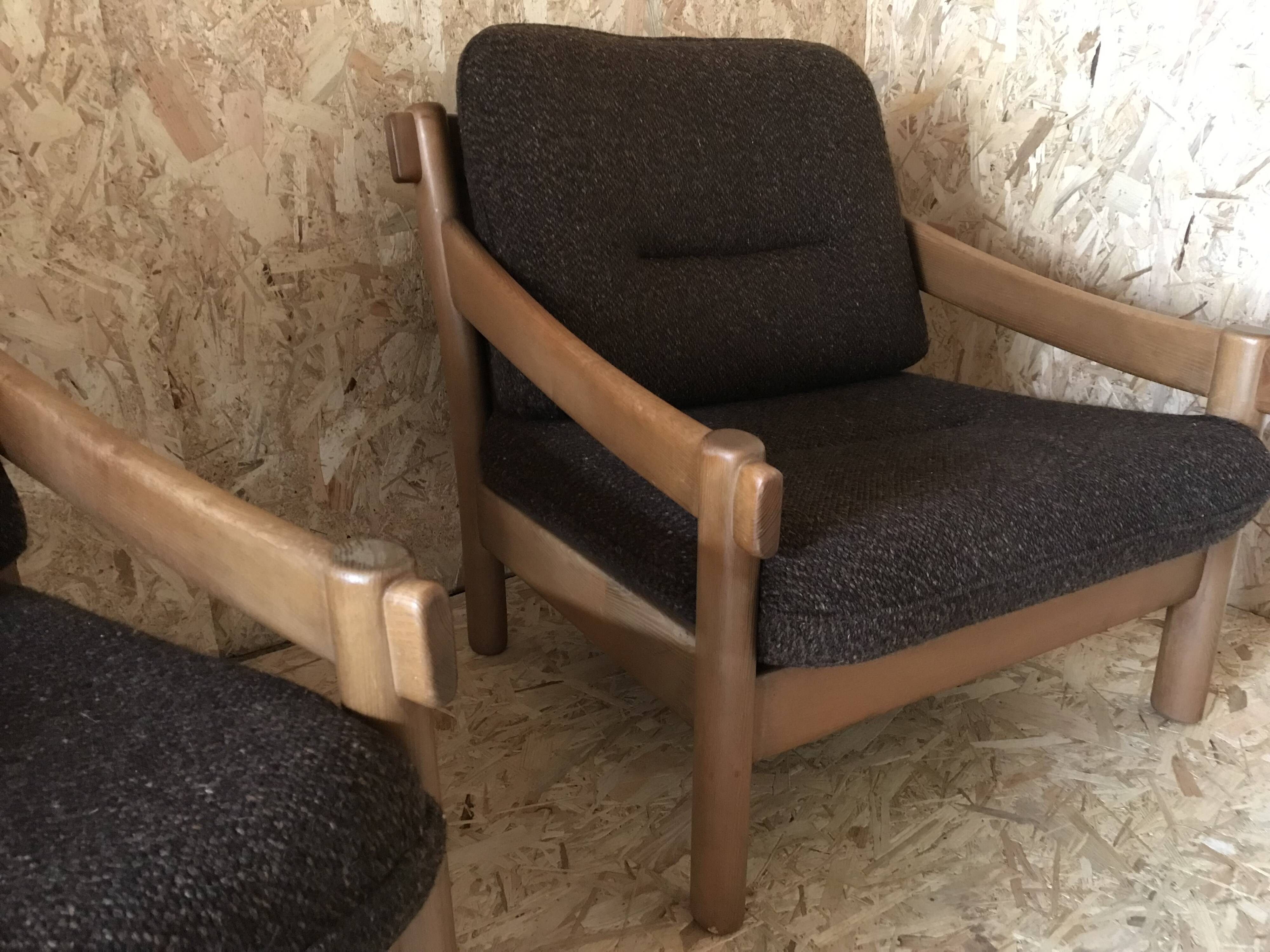 Pair of vintage brutalist armchairs circa 1980