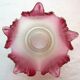 Art Deco Nouveau lamp tulip, pink glass flower, 5 ribbed petals raised