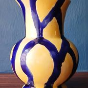 Free-form handmade vase in Art Deco style and period.