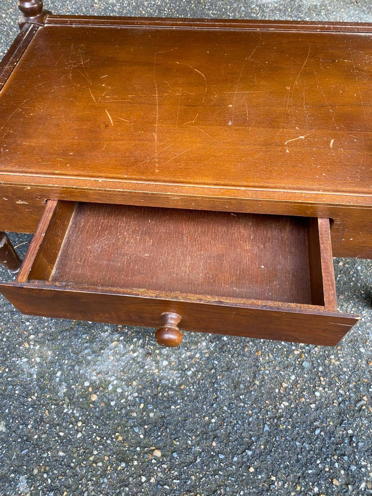 Vintage serving trolley dessert bar cart on wheels with wooden drawer m