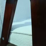 Scandinavian armchair snow white boucle dark walnut wood colour design by Chierowski 366 model