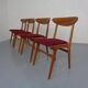 Mid-Century Walnut Dining Chairs, 1960s, Set of 4