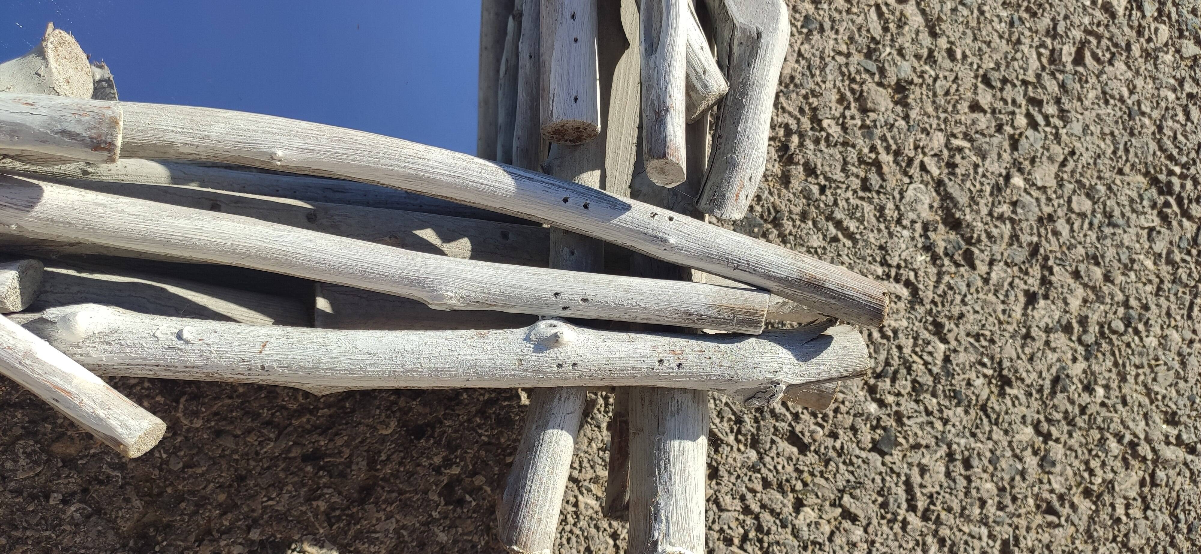 Mirror in gray driftwood frame < 65x84 cm >